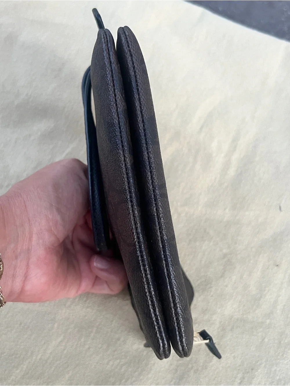 Coach Navy and Black Signature Card Pouch
